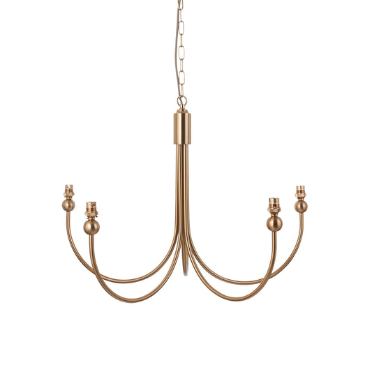 Santiago 5 Pendant Light Fitting Curved Brass – Brass