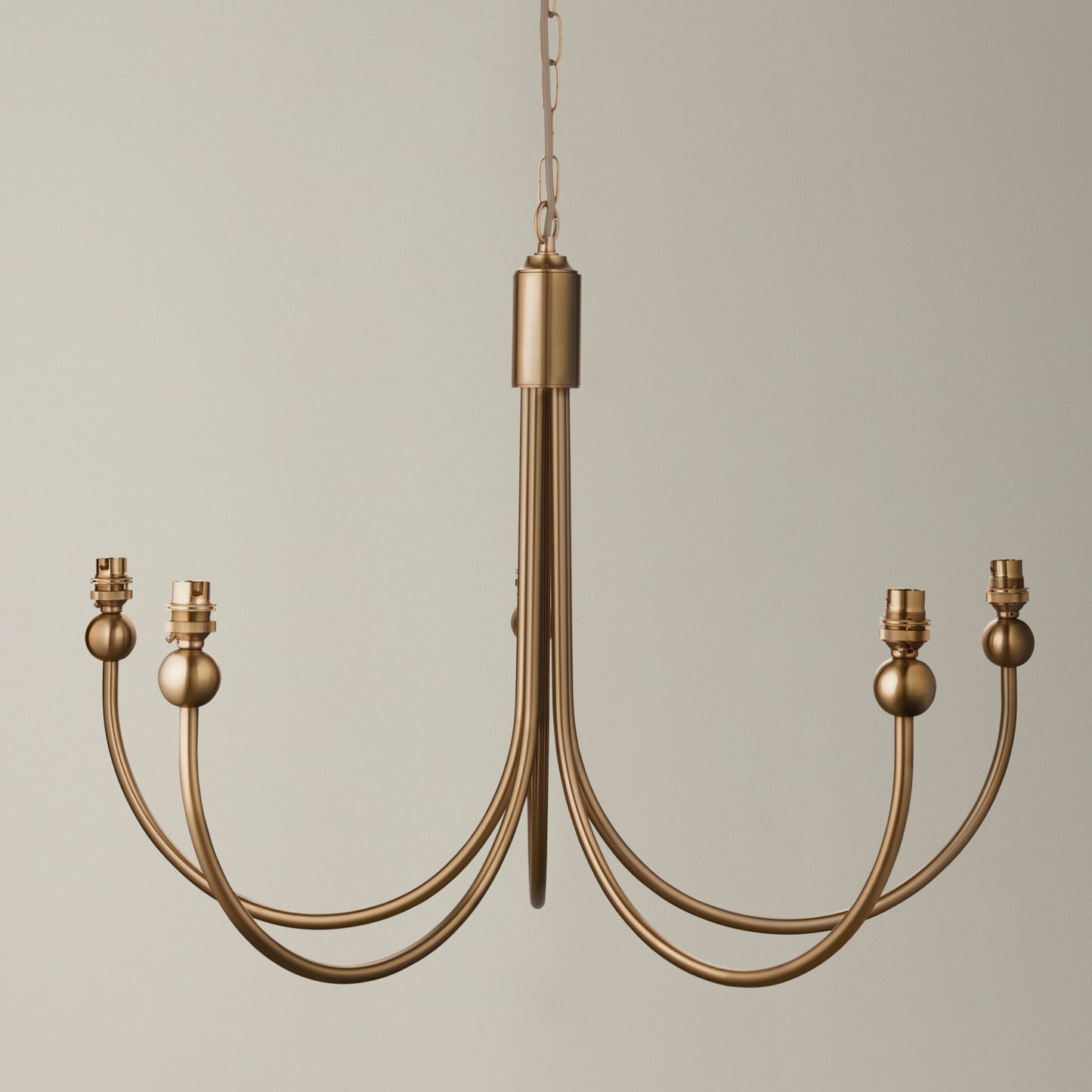 Santiago 5 Pendant Light Fitting Curved Brass – Brass