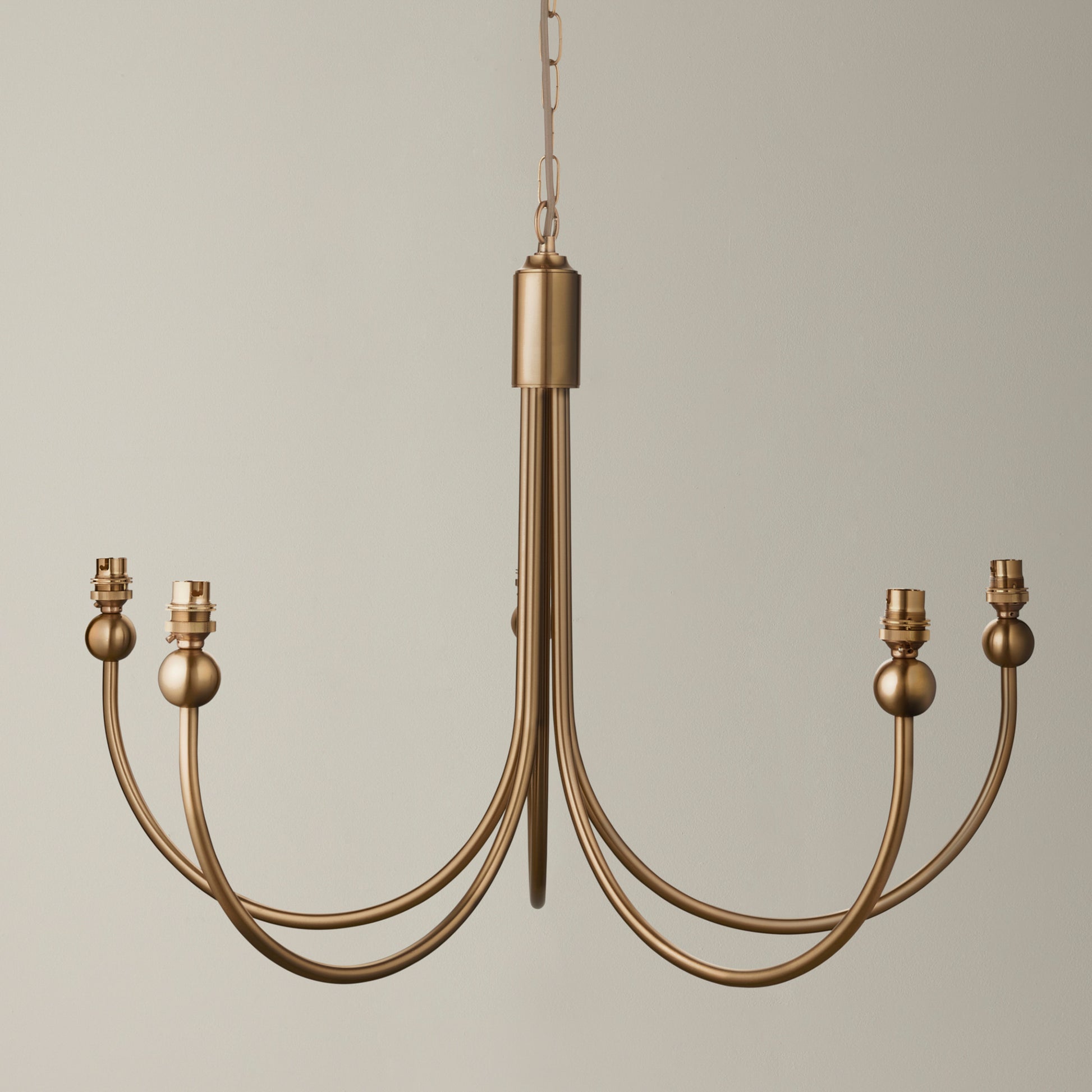 Santiago 5 Pendant Light Fitting Curved Brass – Brass
