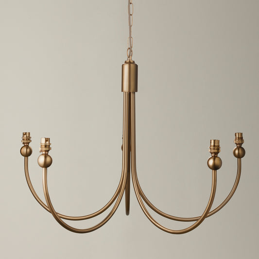 Santiago 5 Pendant Light Fitting Curved Brass – Brass