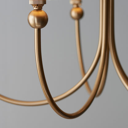 Santiago 5 Pendant Light Fitting Curved Brass – Brass