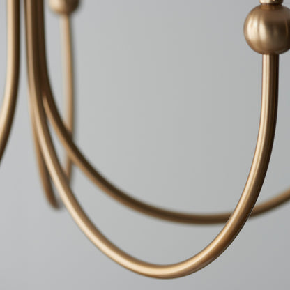 Santiago 5 Pendant Light Fitting Curved Brass – Brass