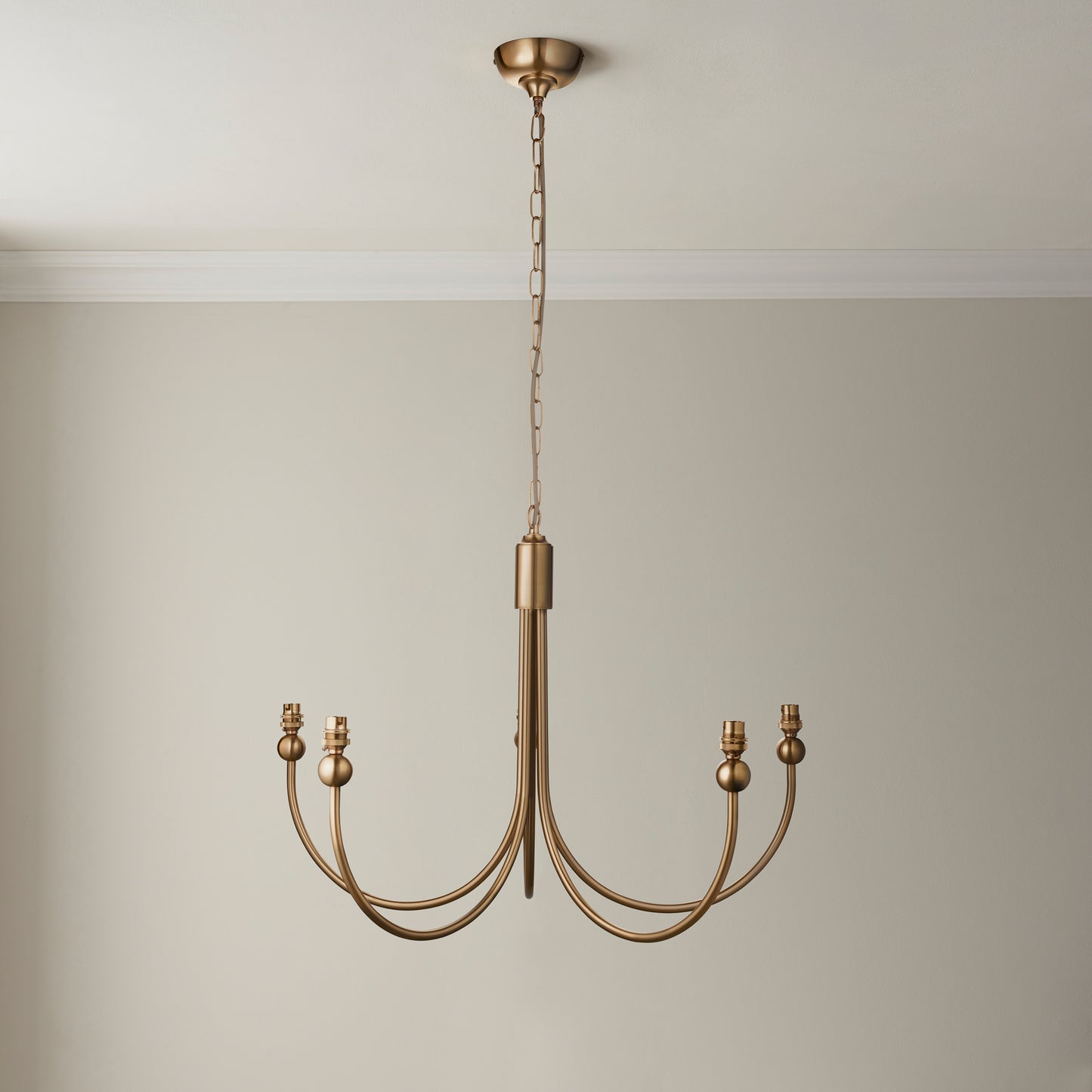 Santiago 5 Pendant Light Fitting Curved Brass – Brass