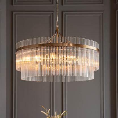 Marietta Grand 7 Pendant Light Antique Brass – Brass