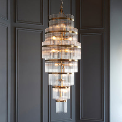 Marietta Grand 21 Pendant Light Antique Brass – Brass