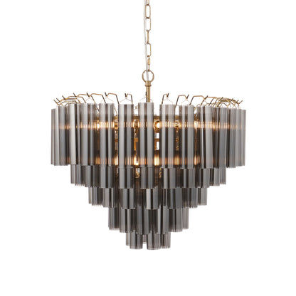 Toulouse 12 Pendant Light Smokey Grey Lustre glass – Grey