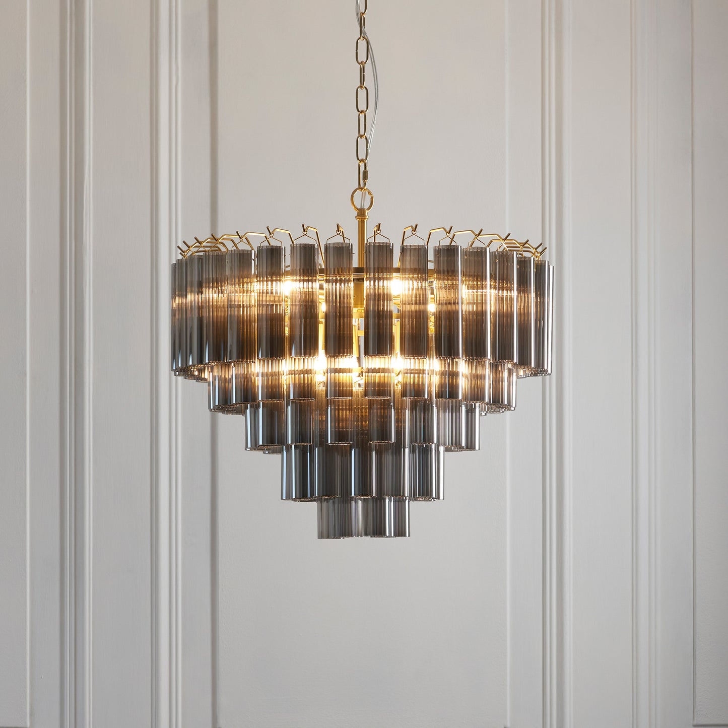 Toulouse 12 Pendant Light Smokey Grey Lustre glass – Grey