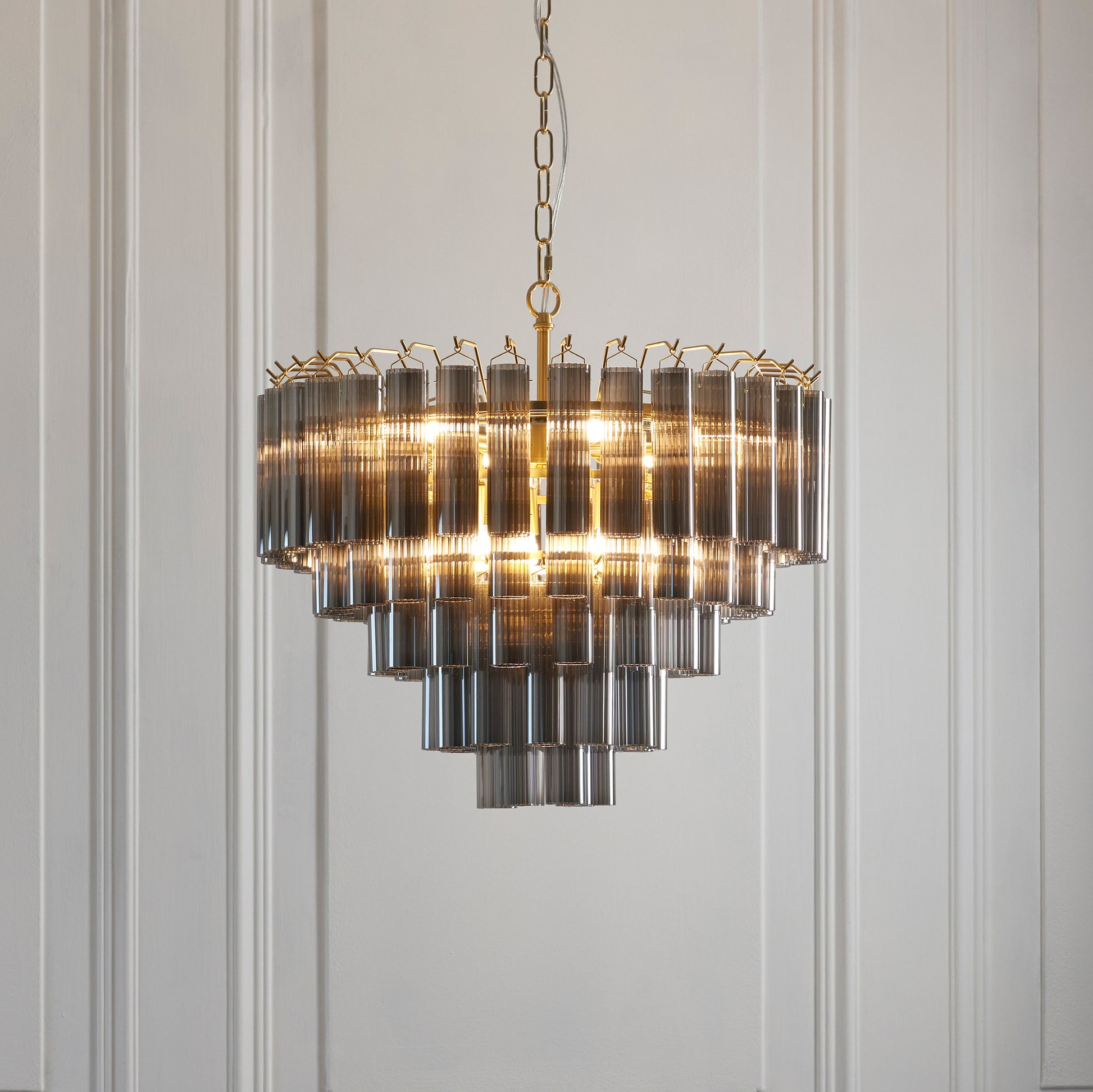 Toulouse 12 Pendant Light Smokey Grey Lustre glass – Grey