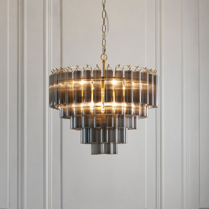 Toulouse 12 Pendant Light Smokey Grey Lustre glass – Grey