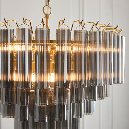 Toulouse 12 Pendant Light Smokey Grey Lustre glass – Grey