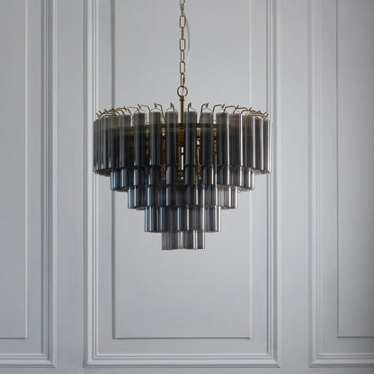 Toulouse 12 Pendant Light Smokey Grey Lustre glass – Grey