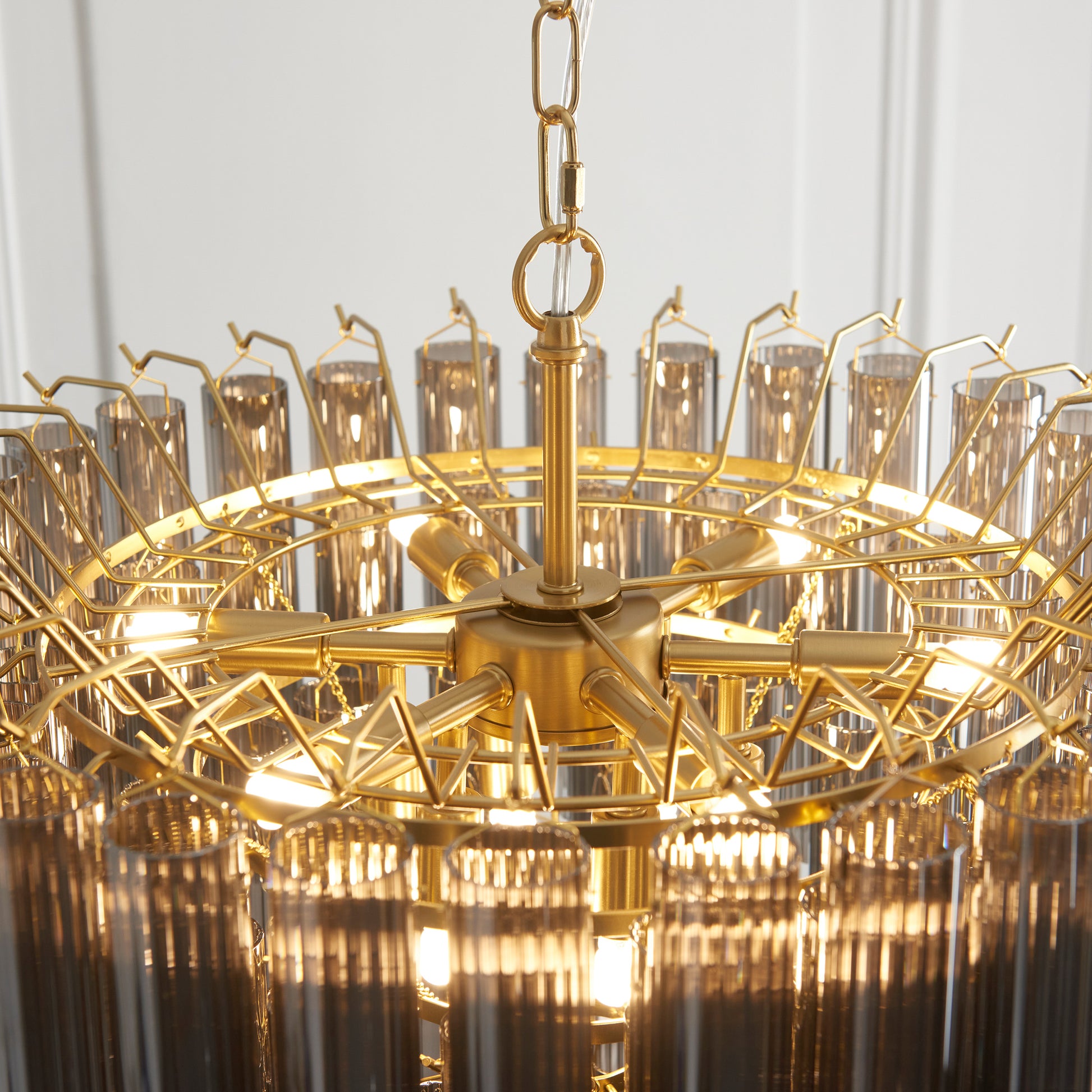 Toulouse 12 Pendant Light Smokey Grey Lustre glass – Grey