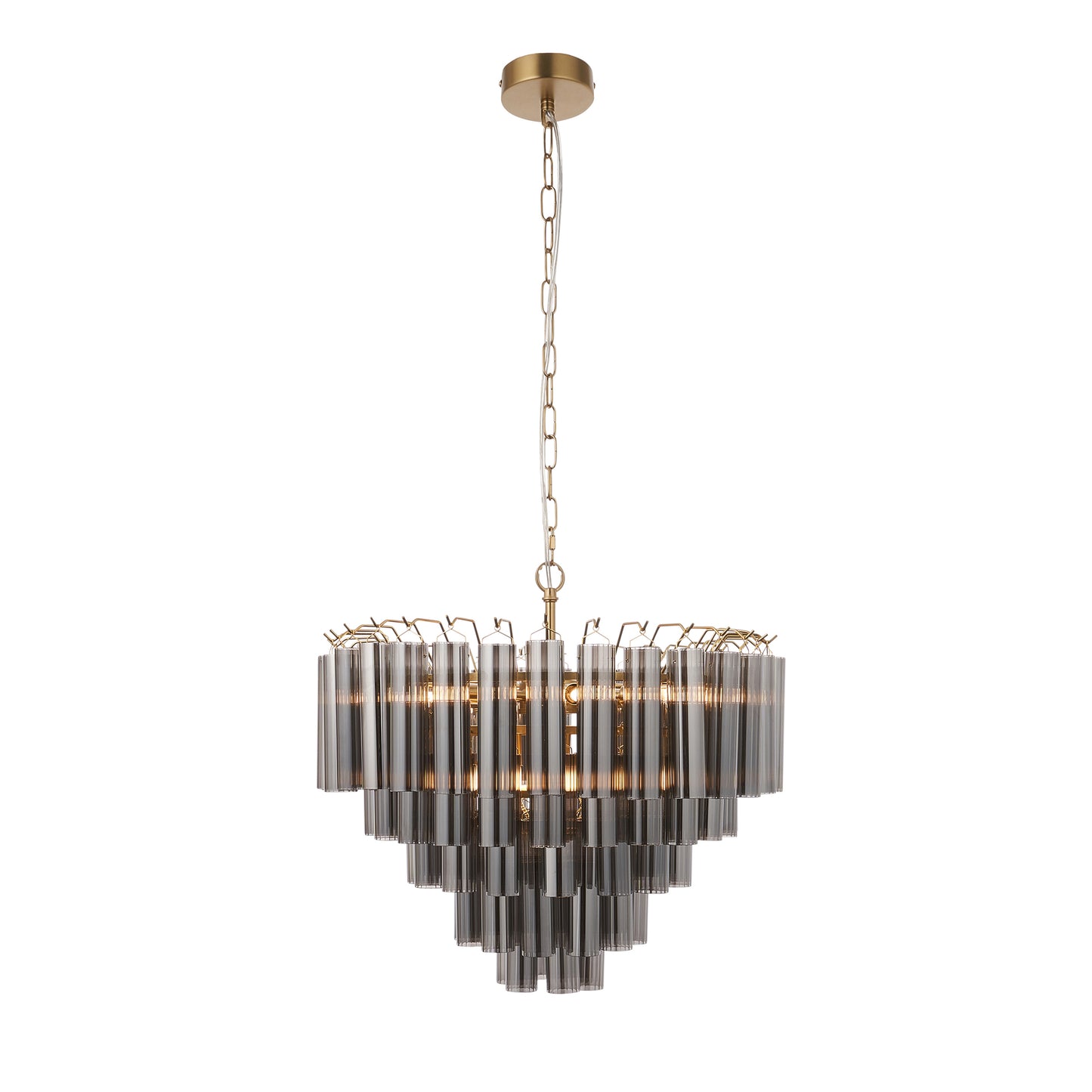 Toulouse 12 Pendant Light Smokey Grey Lustre glass – Grey
