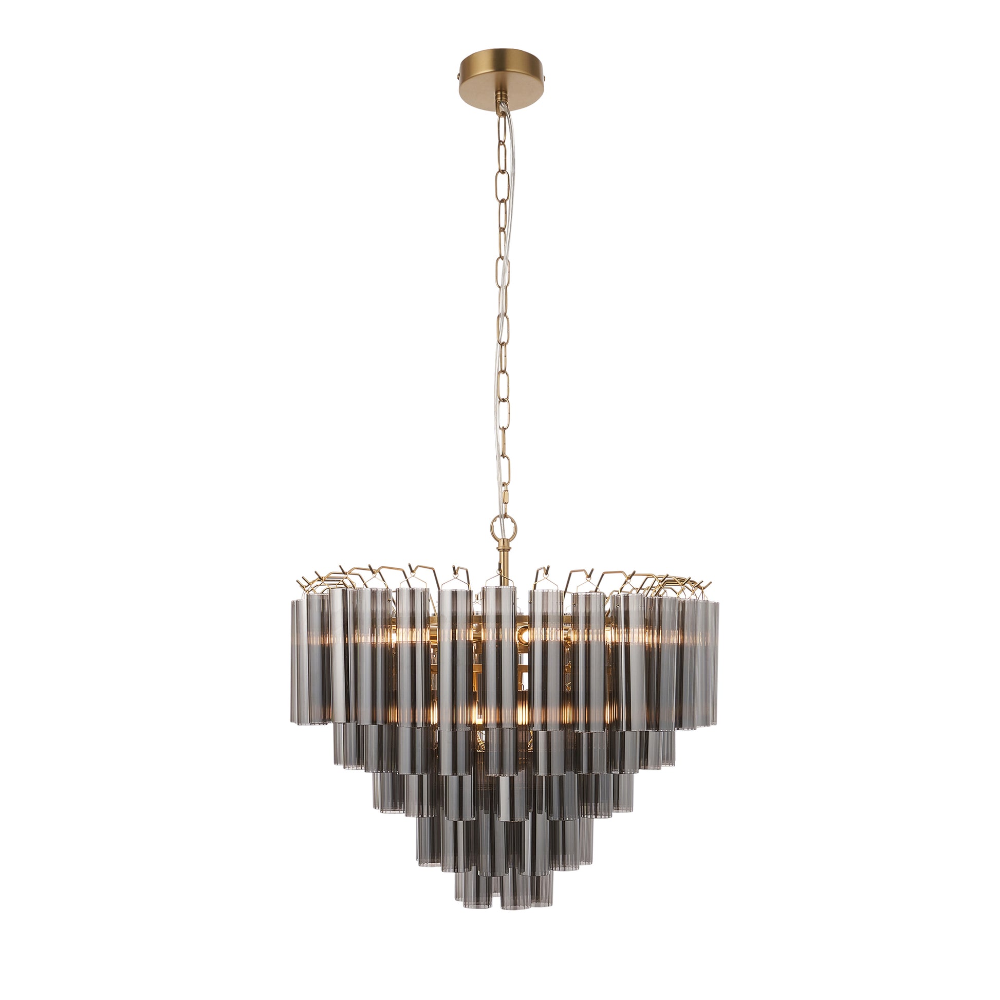 Toulouse 12 Pendant Light Smokey Grey Lustre glass – Grey