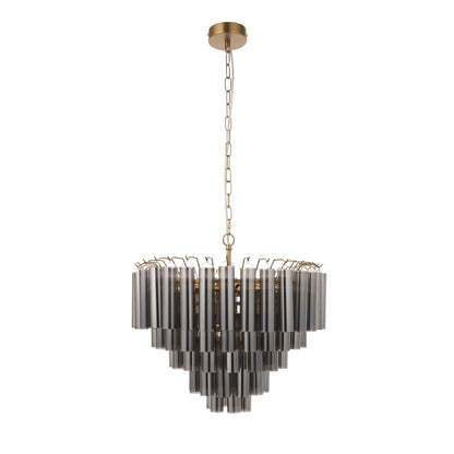 Toulouse 12 Pendant Light Smokey Grey Lustre glass – Grey