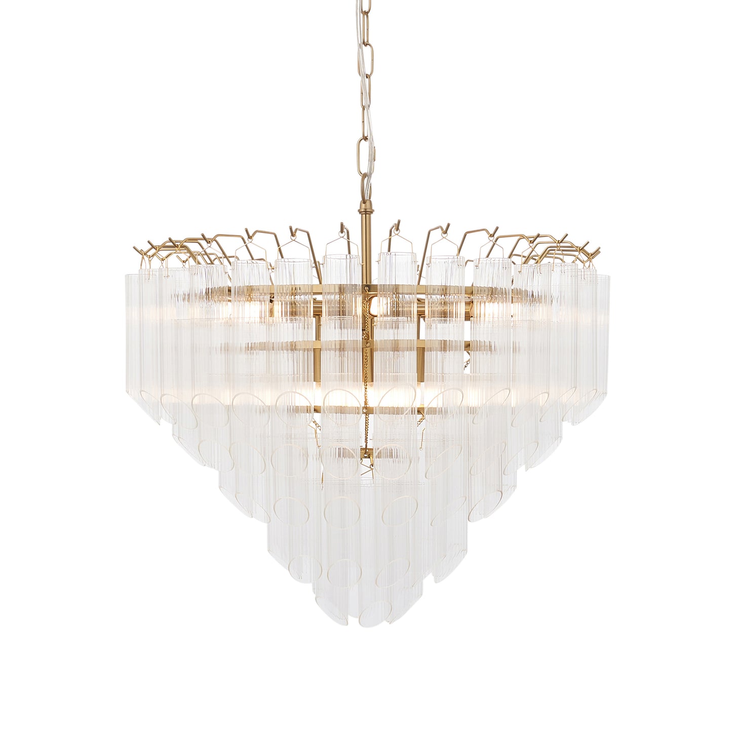 Toulouse 12 Pendant Light Clear Ribbed Glass – Clear