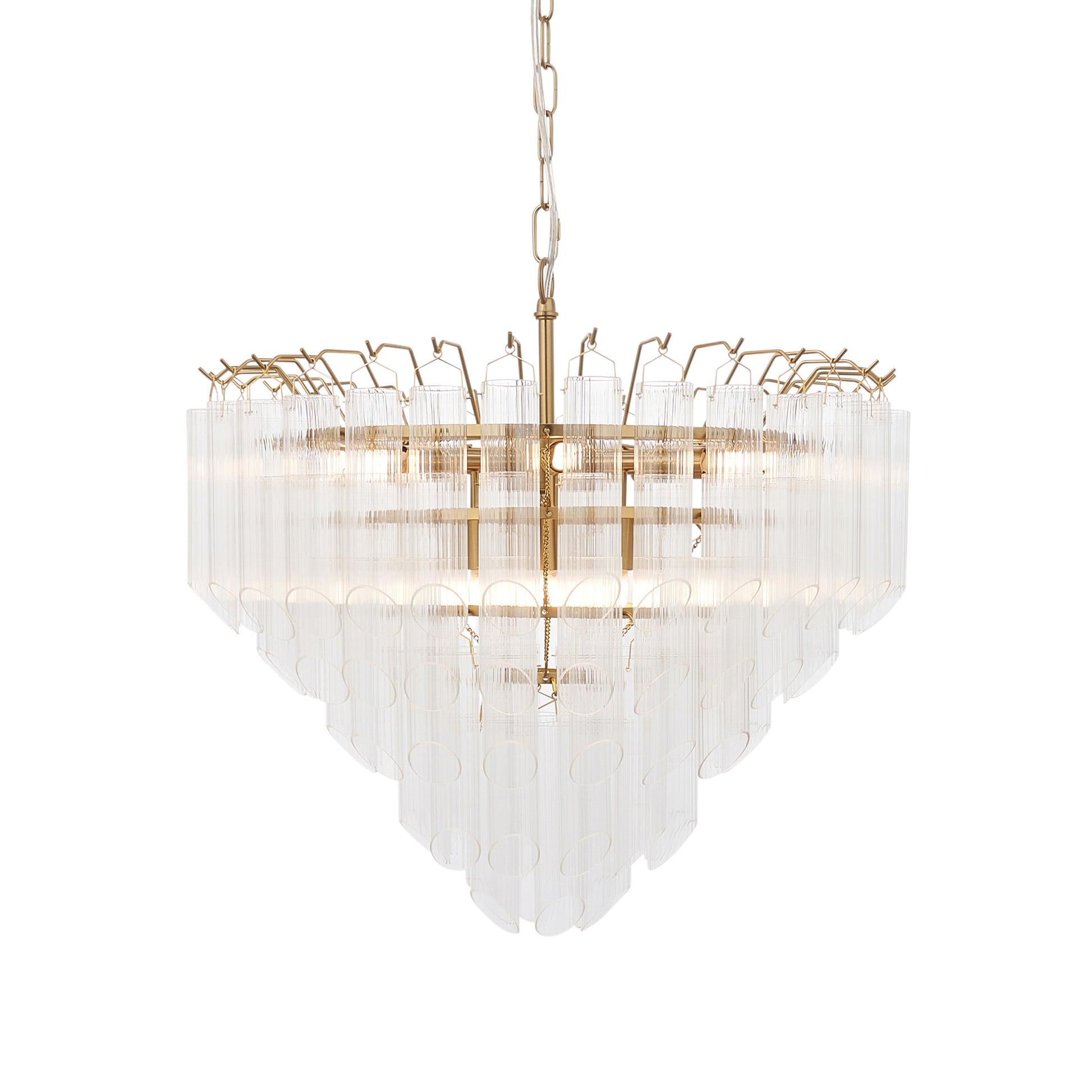 Toulouse 12 Pendant Light Clear Ribbed Glass – Clear