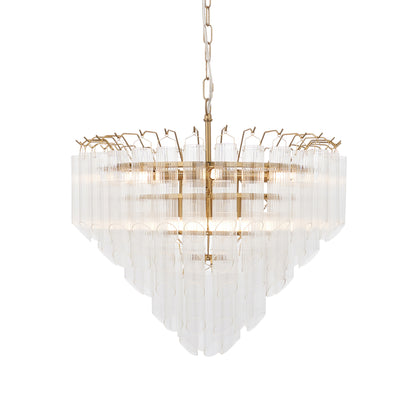 Toulouse 12 Pendant Light Clear Ribbed Glass – Clear