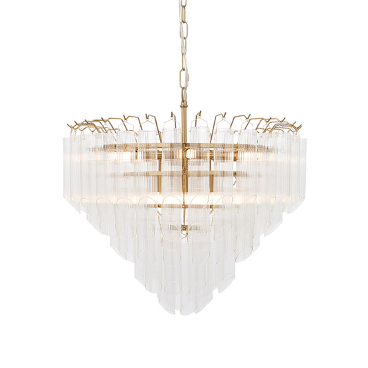 Toulouse 12 Pendant Light Clear Ribbed Glass – Clear