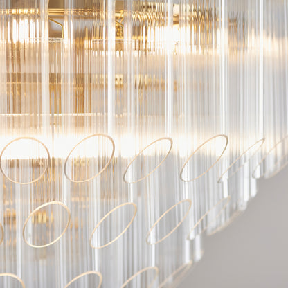 Toulouse 12 Pendant Light Clear Ribbed Glass – Clear