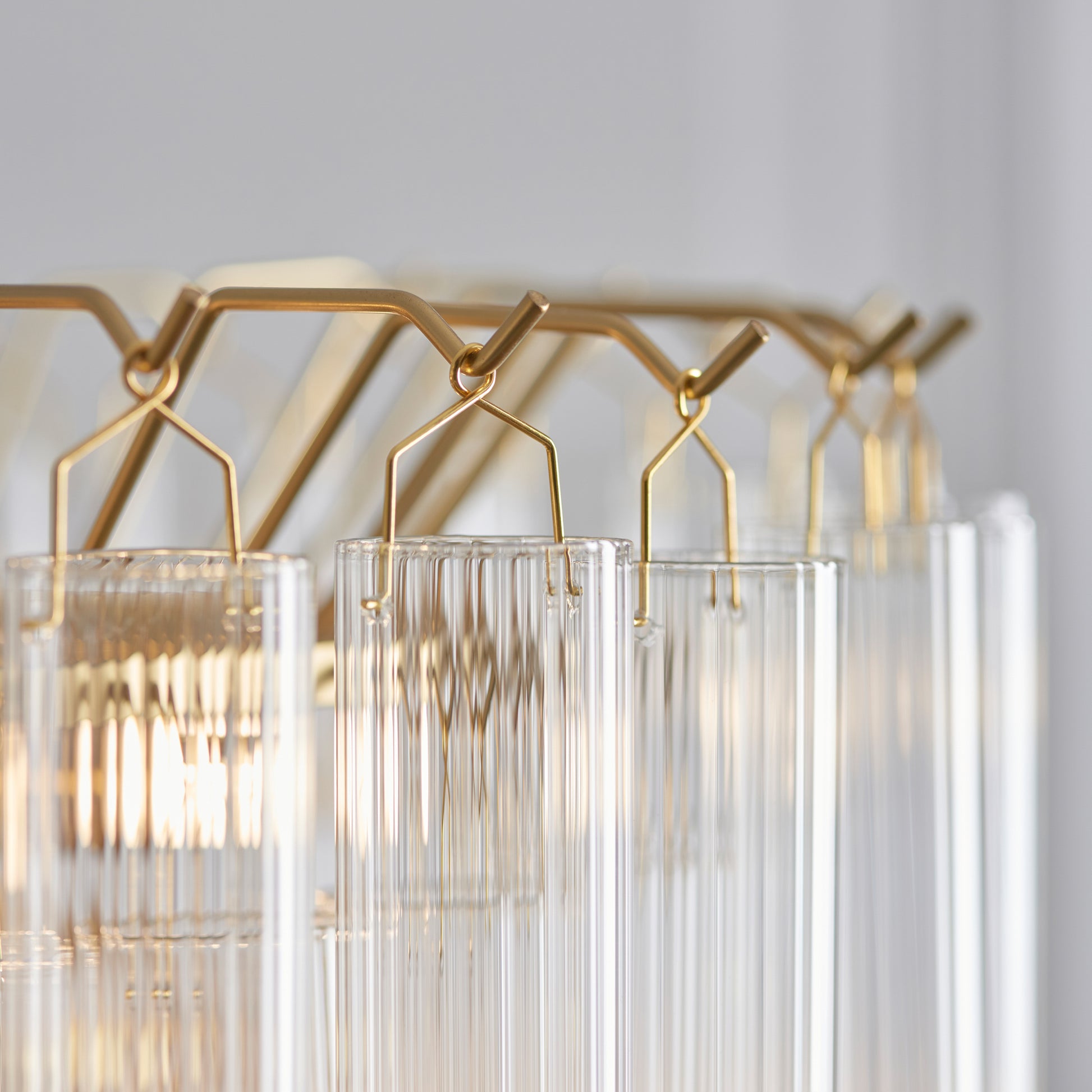 Toulouse 12 Pendant Light Clear Ribbed Glass – Clear