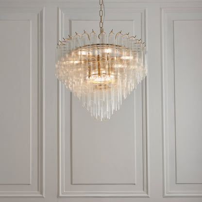 Toulouse 12 Pendant Light Clear Ribbed Glass – Clear