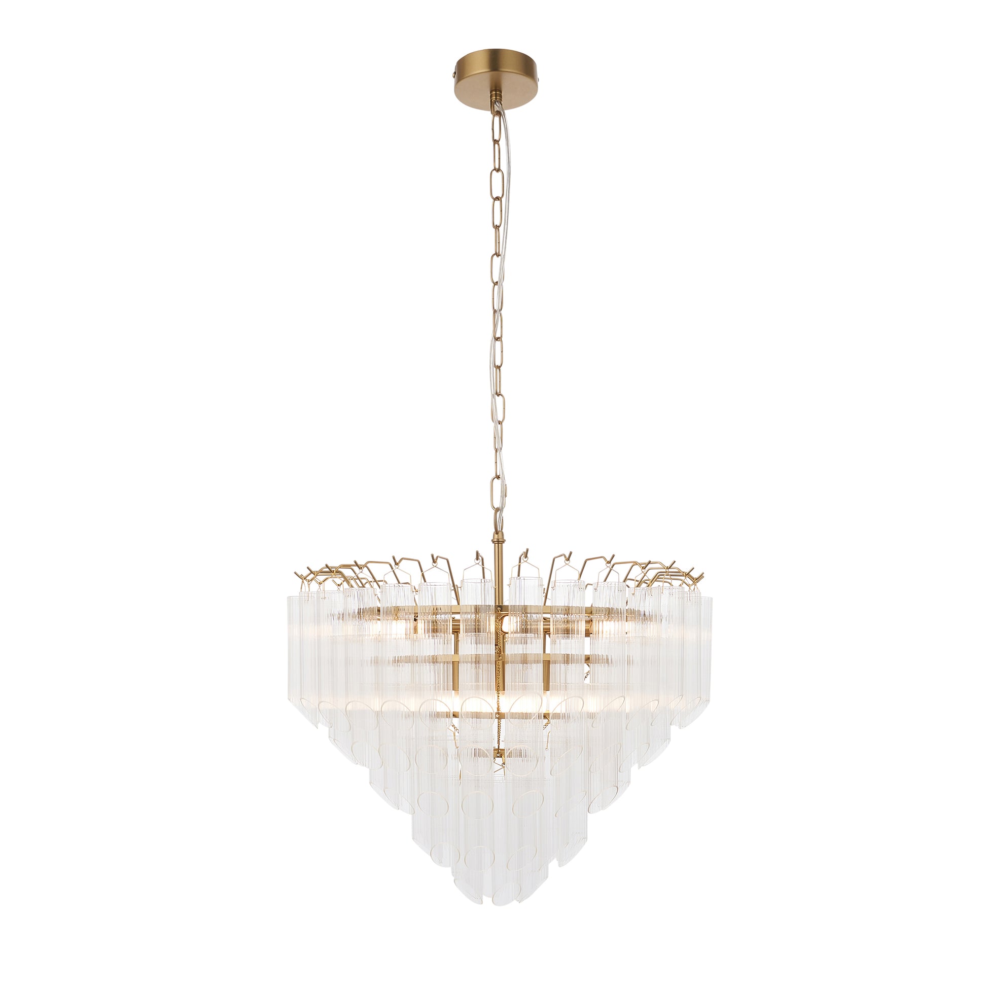 Toulouse 12 Pendant Light Clear Ribbed Glass – Clear