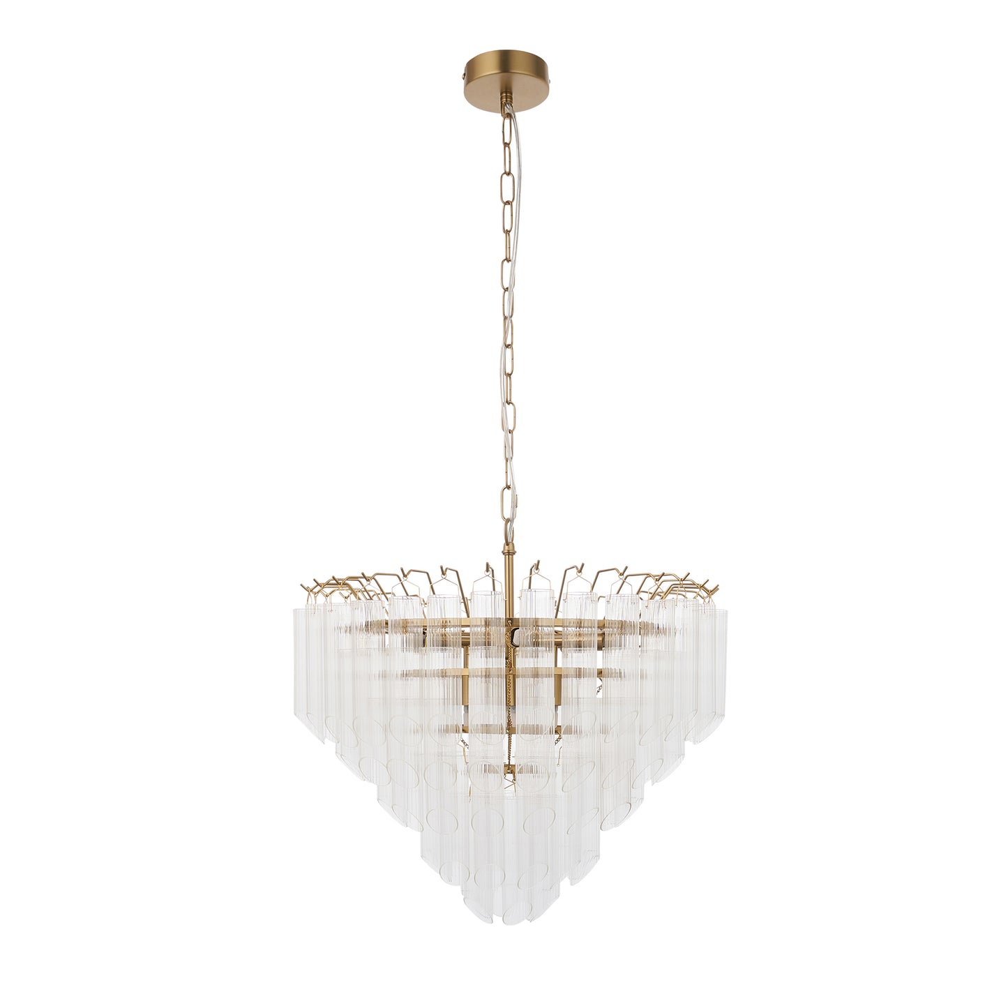 Toulouse 12 Pendant Light Clear Ribbed Glass – Clear