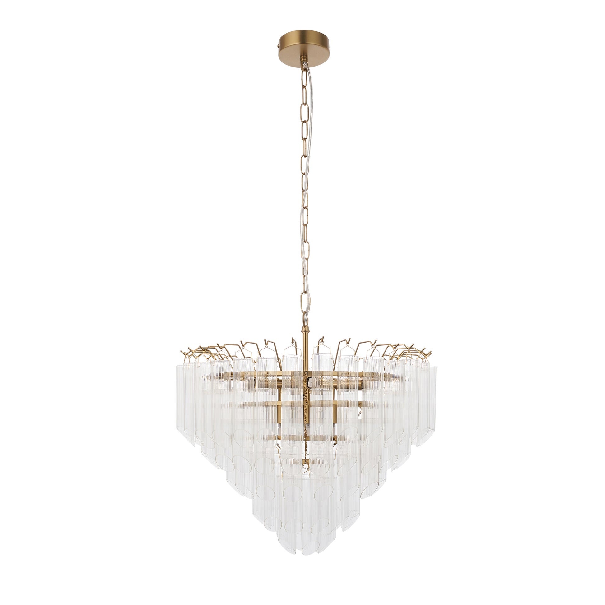 Toulouse 12 Pendant Light Clear Ribbed Glass – Clear