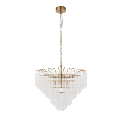 Toulouse 12 Pendant Light Clear Ribbed Glass – Clear