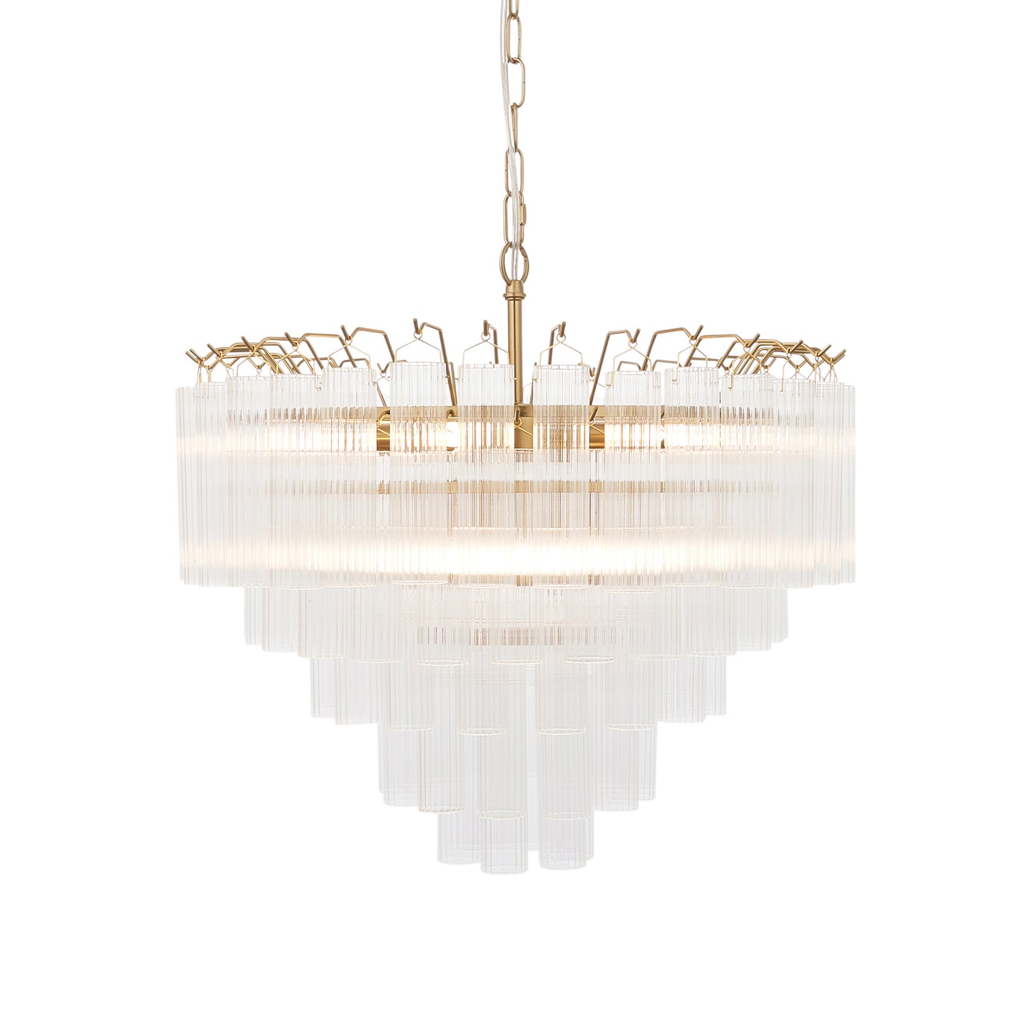 Toulouse 12 Pendant Light Clear Ribbed Glass – Clear
