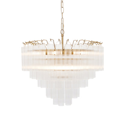 Toulouse 12 Pendant Light Clear Ribbed Glass – Clear