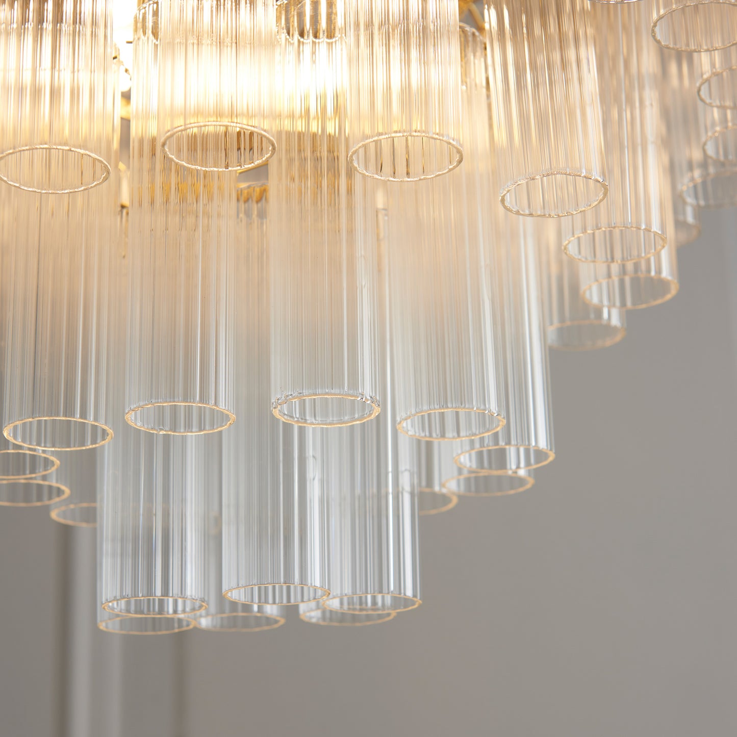 Toulouse 12 Pendant Light Clear Ribbed Glass – Clear