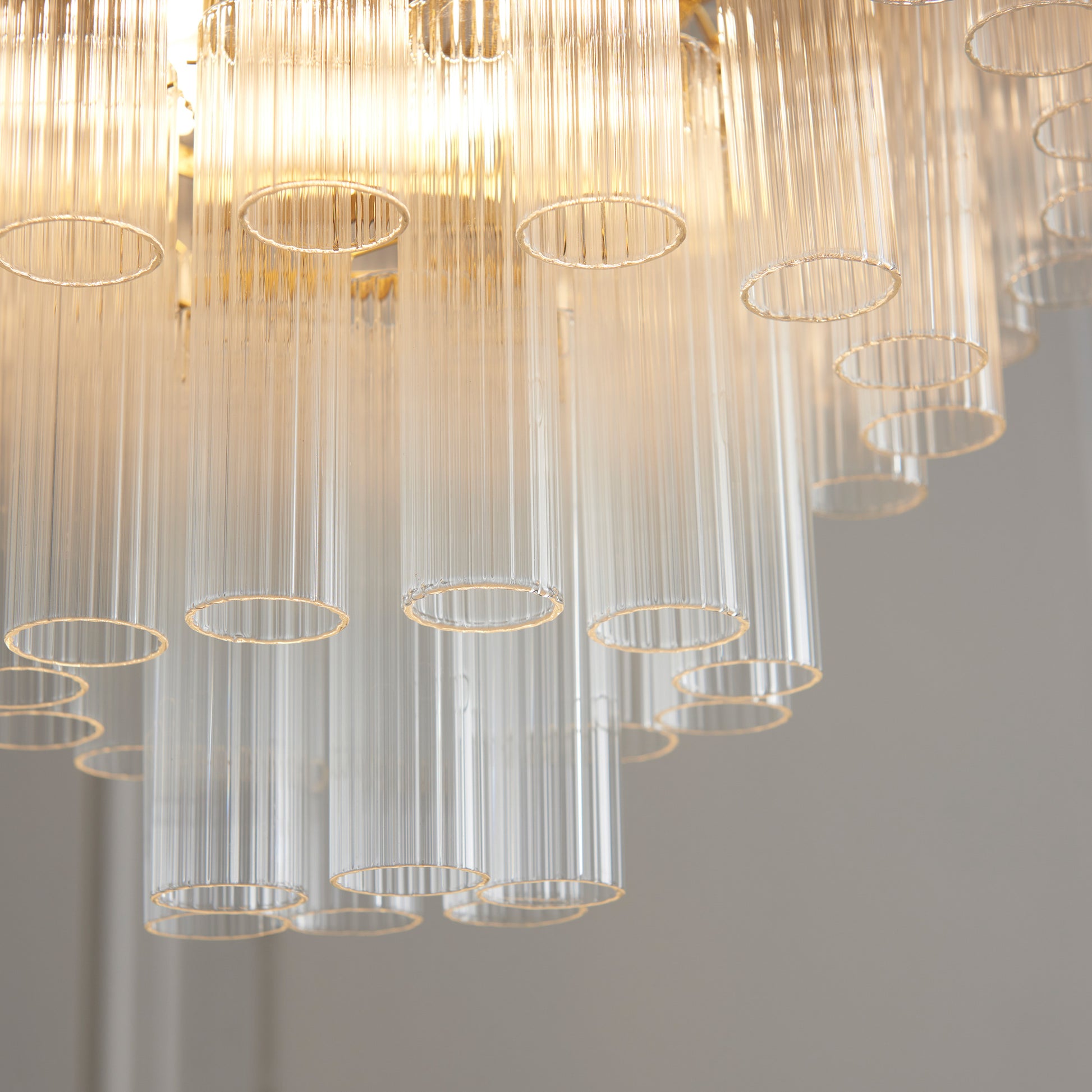 Toulouse 12 Pendant Light Clear Ribbed Glass – Clear