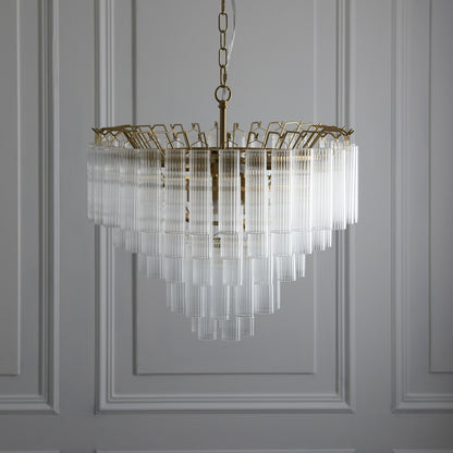 Toulouse 12 Pendant Light Clear Ribbed Glass – Clear