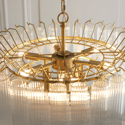 Toulouse 12 Pendant Light Clear Ribbed Glass – Clear