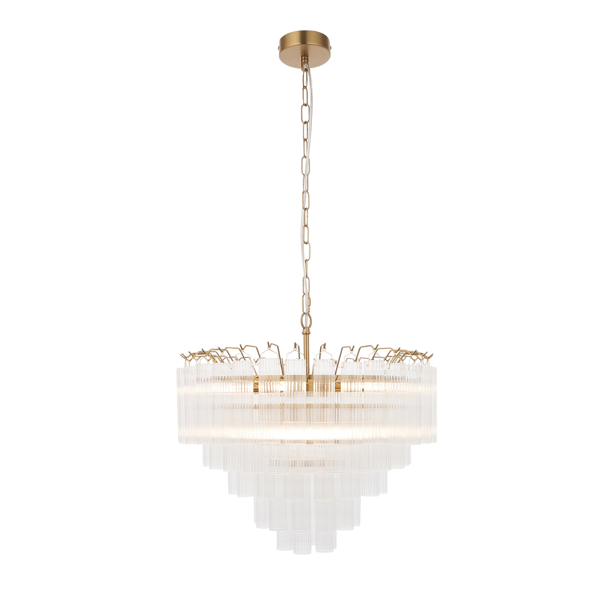 Toulouse 12 Pendant Light Clear Ribbed Glass – Clear