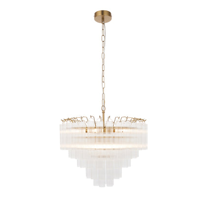 Toulouse 12 Pendant Light Clear Ribbed Glass – Clear
