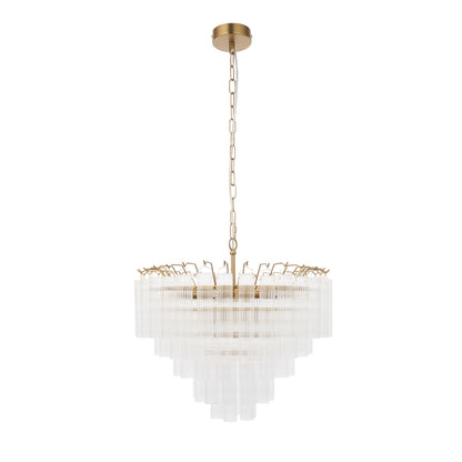 Toulouse 12 Pendant Light Clear Ribbed Glass – Clear
