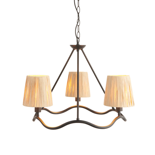 Wriggle 3 Pendant Light Matt Black – Natural