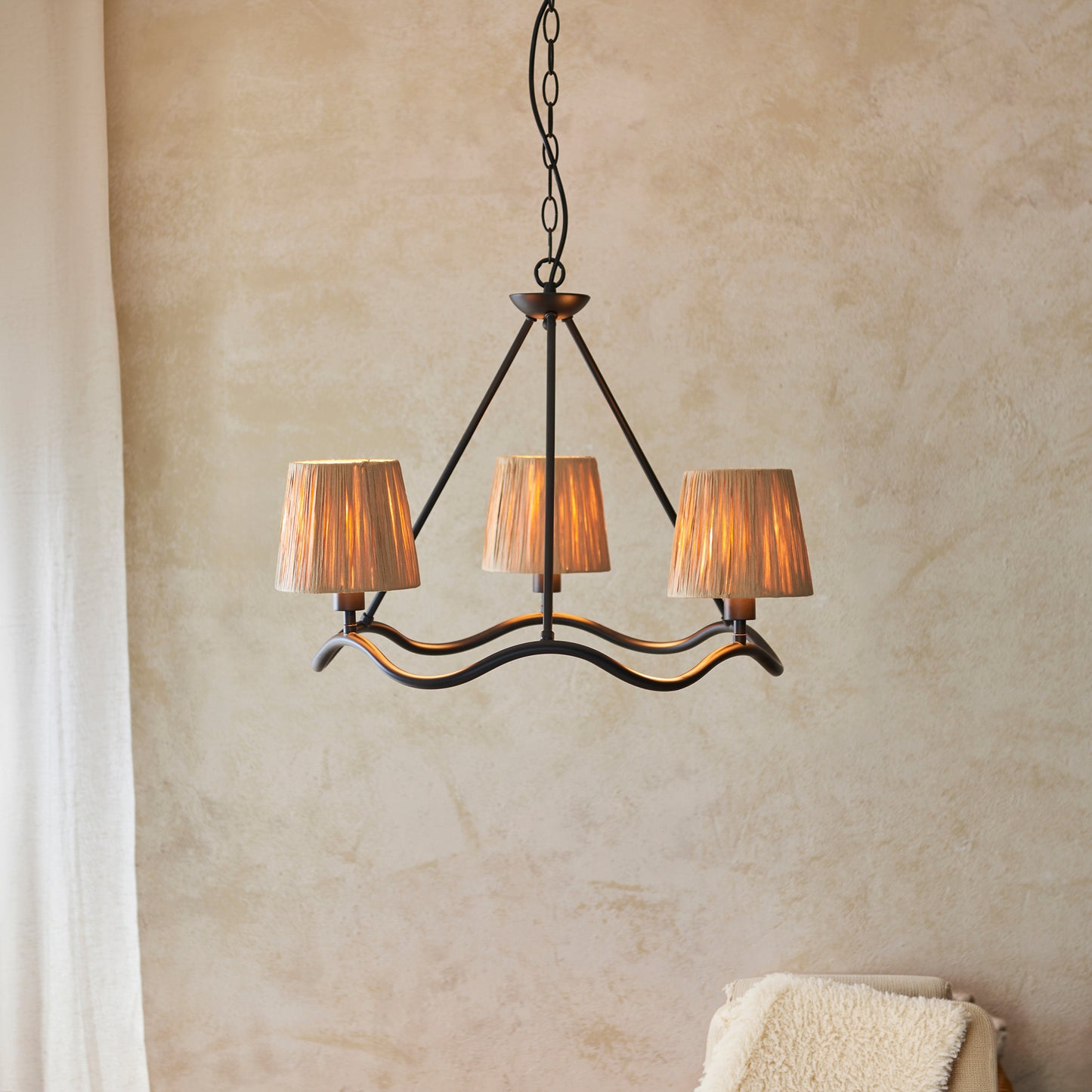 Wriggle 3 Pendant Light Matt Black – Natural