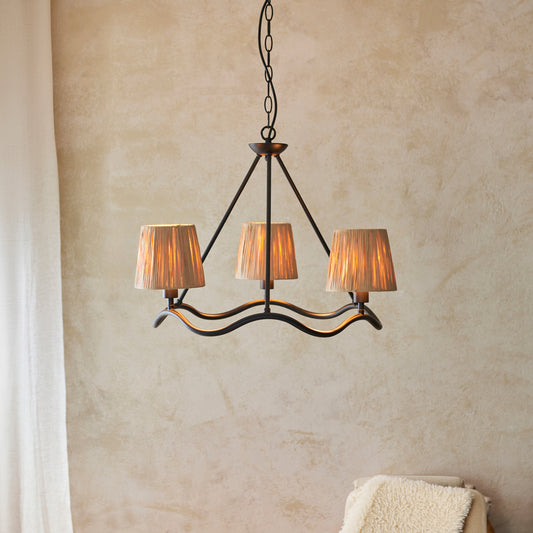 Wriggle 3 Pendant Light Matt Black – Natural
