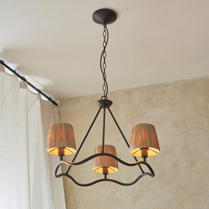 Wriggle 3 Pendant Light Matt Black – Natural