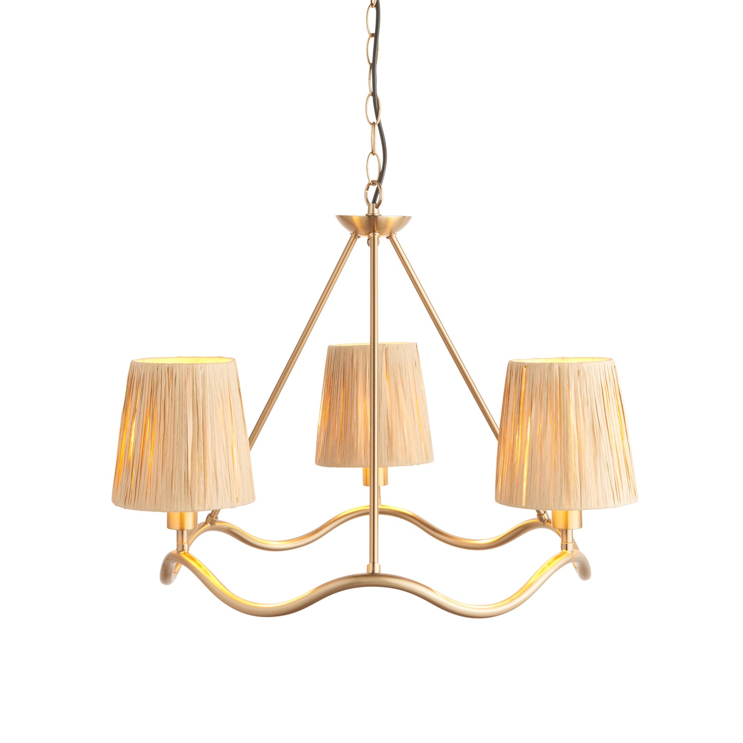 Wriggle 3 Pendant Light Brushed Aged Brass – Natural