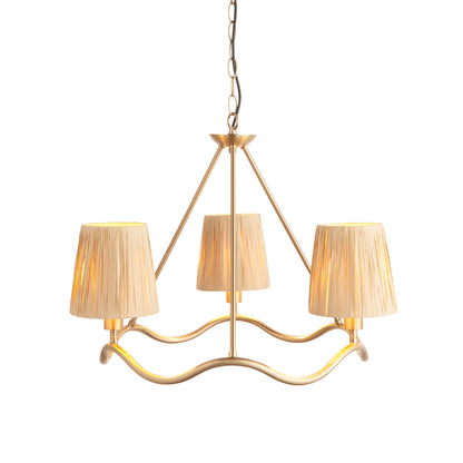 Wriggle 3 Pendant Light Brushed Aged Brass – Natural