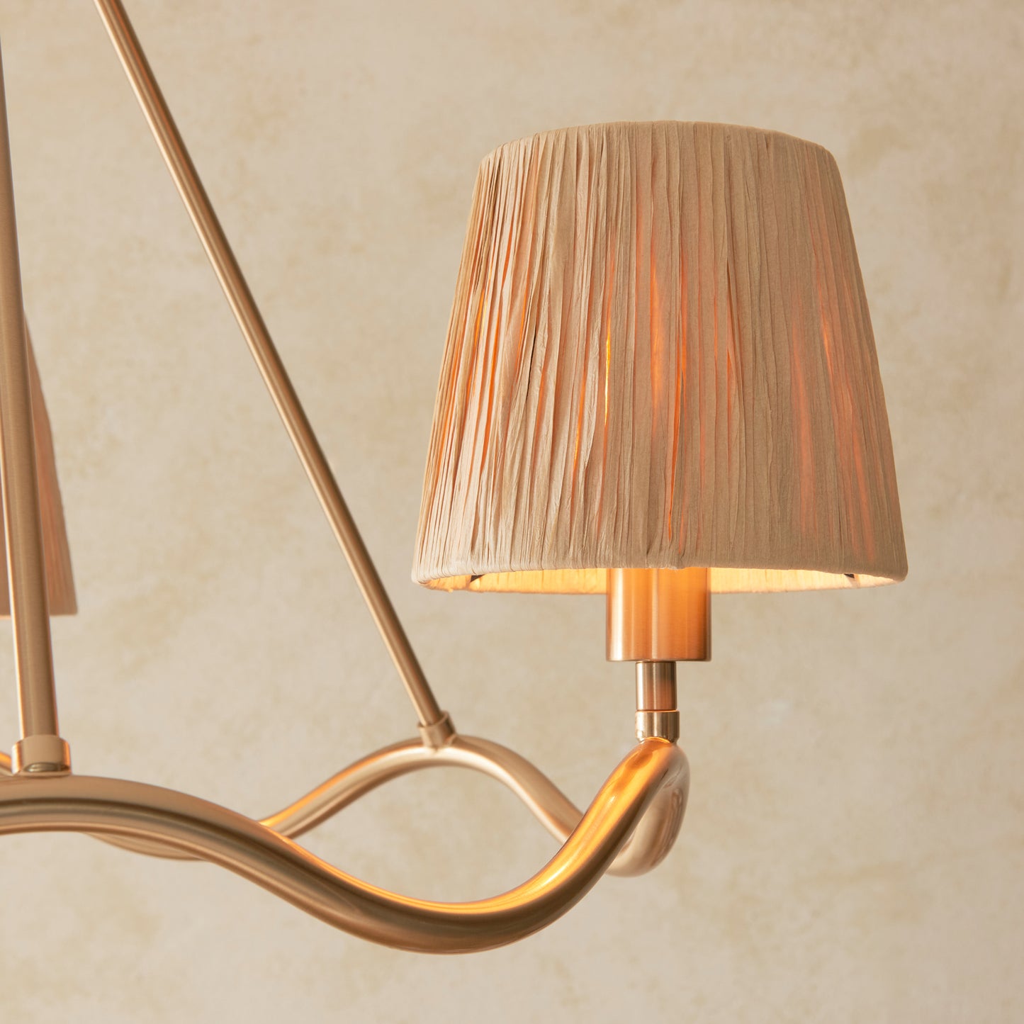 Wriggle 3 Pendant Light Brushed Aged Brass – Natural