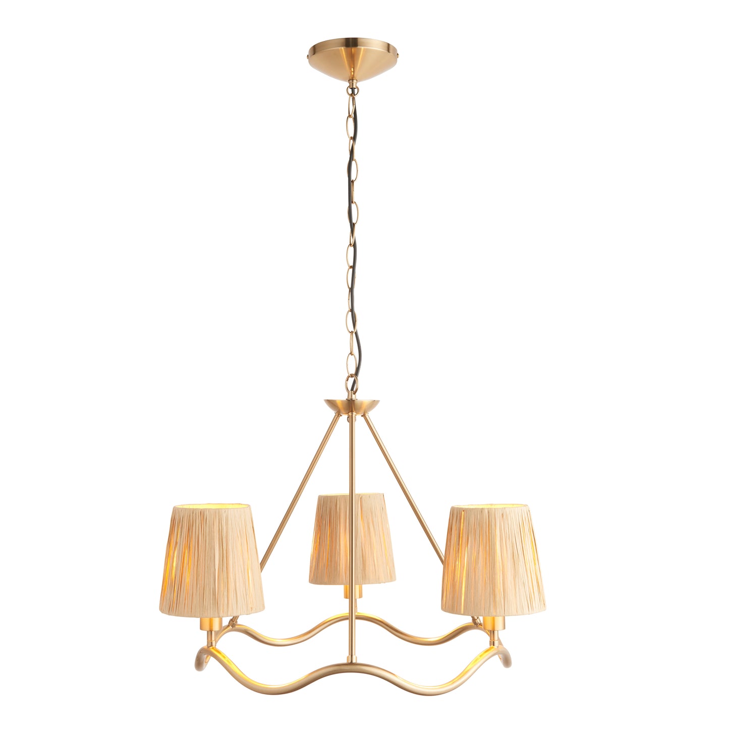 Wriggle 3 Pendant Light Brushed Aged Brass – Natural