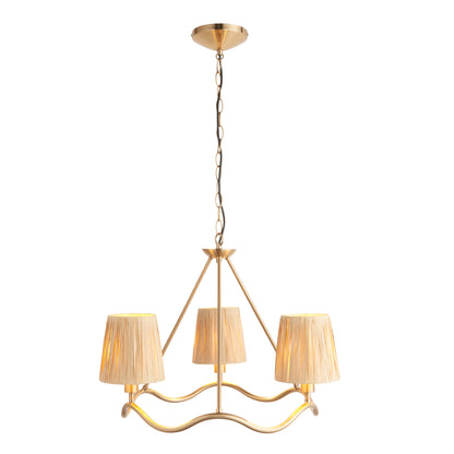Wriggle 3 Pendant Light Brushed Aged Brass – Natural