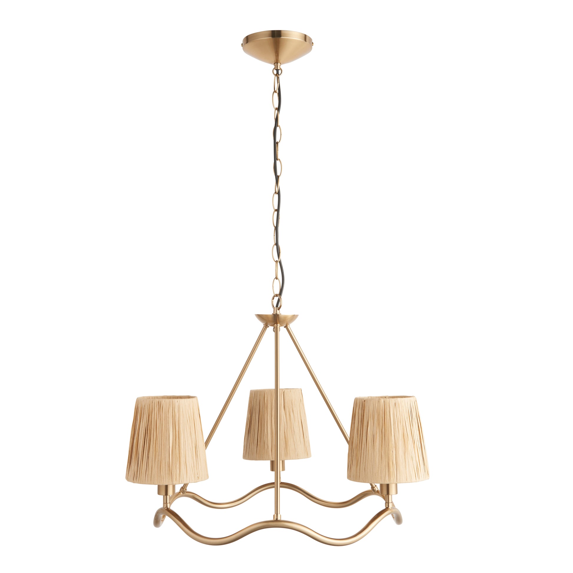 Wriggle 3 Pendant Light Brushed Aged Brass – Natural