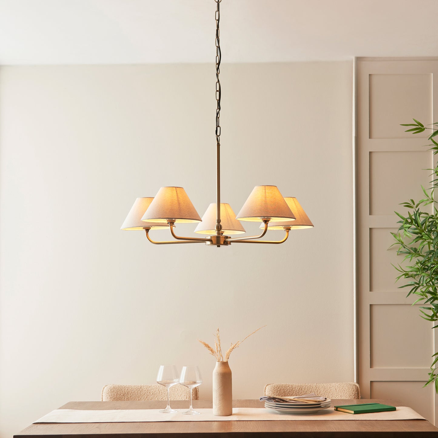 Lille 5 Pendant Light Antique Brass – Brass